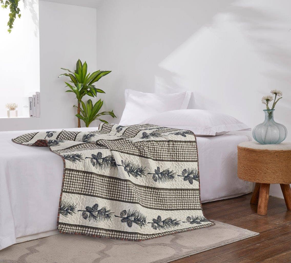 Duke Imports - Wholesale Throw Blanket - "Cascade Falls"  Quilted Throw Blanket 50"x60"3