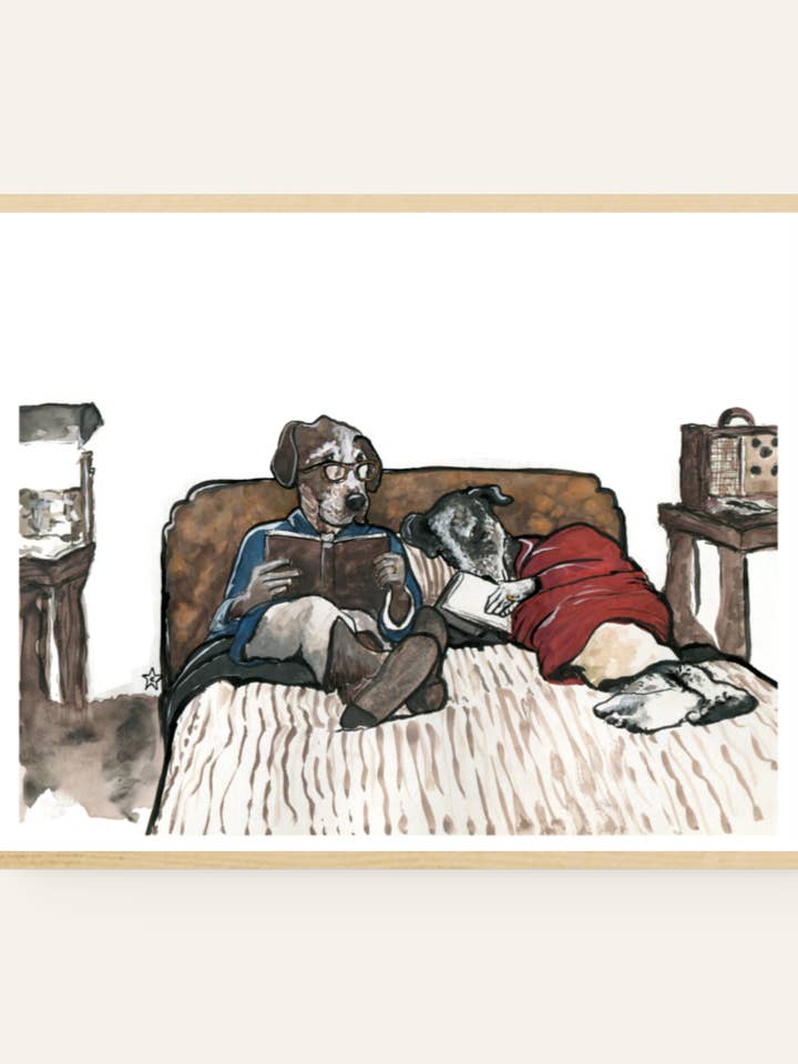 Je ne me lasserai jamais de toi - Chiens - Impression artistique 8x10 pour la vente par Darling Illustrations