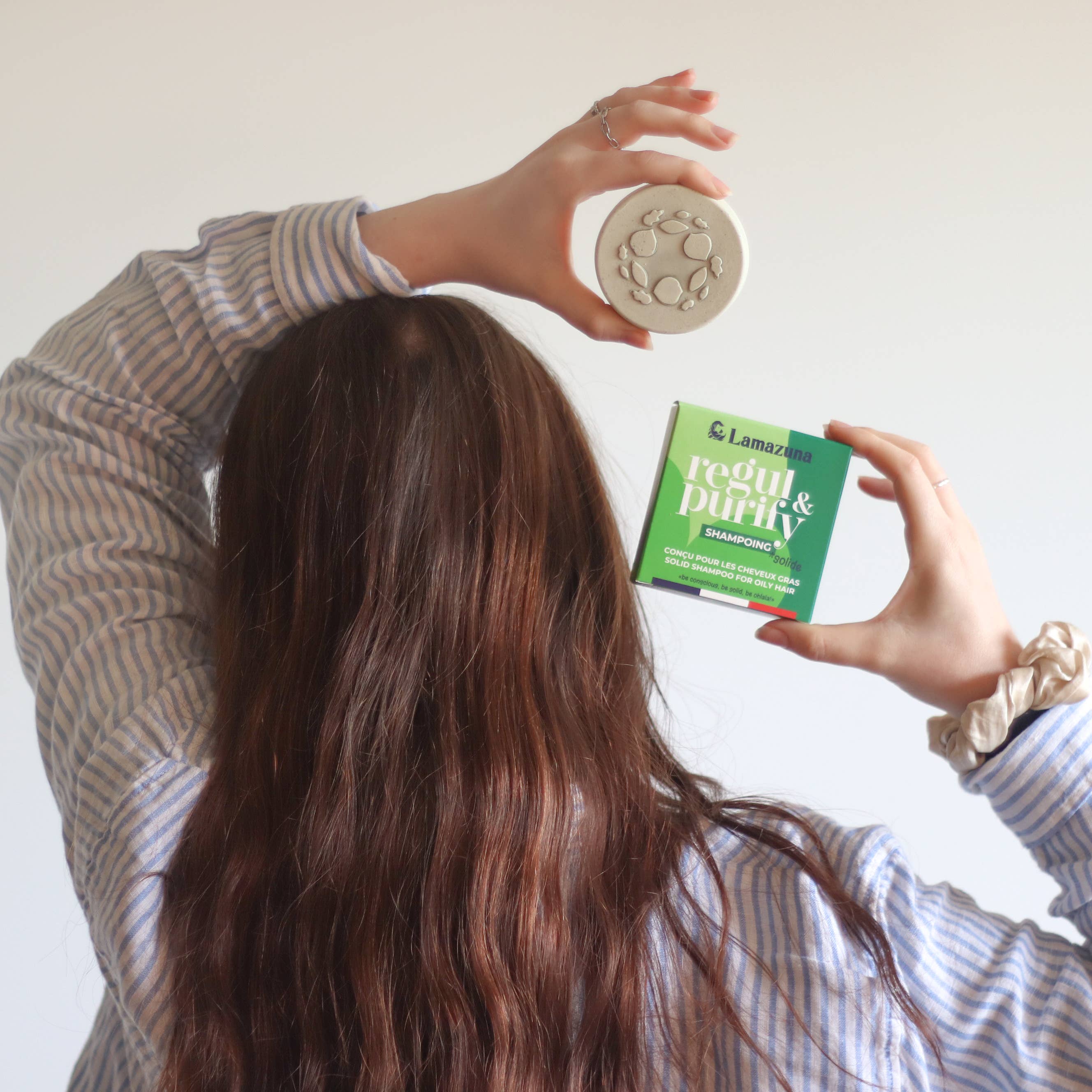 LAMAZUNA - Wholesale Shampoo Puck/Solid Shampoo - Oily hair shampoo - Green clay & spirulina - Regul & purify1