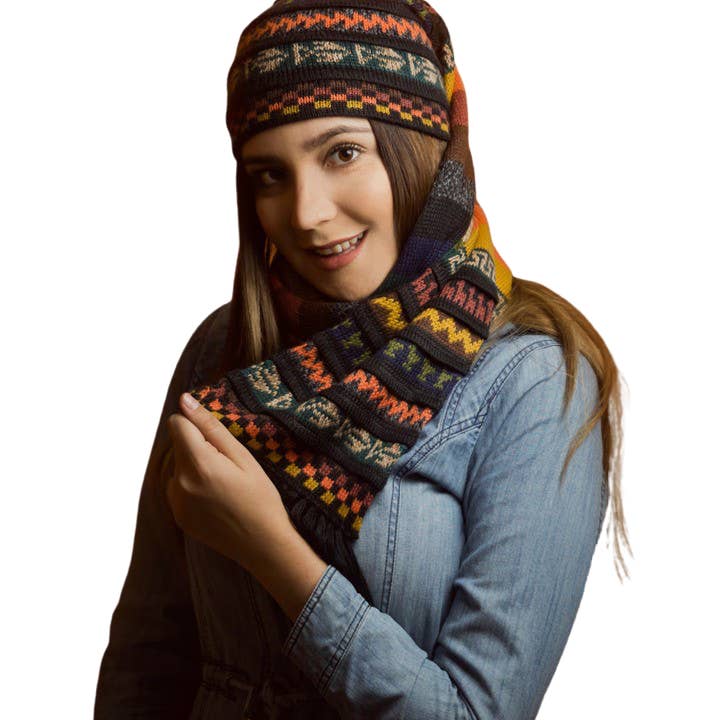 Soft Baby Alpaca Hat/Scarves - Chuyo Style - Multiple Colors for wholesale by Evelyn Brooks