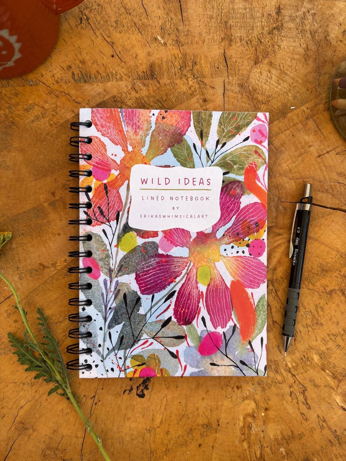 Erika's Whimsical Art – wholesale Notebook – Wild Ideas -A5 Handmade Notebook / Illustrated Journal  1