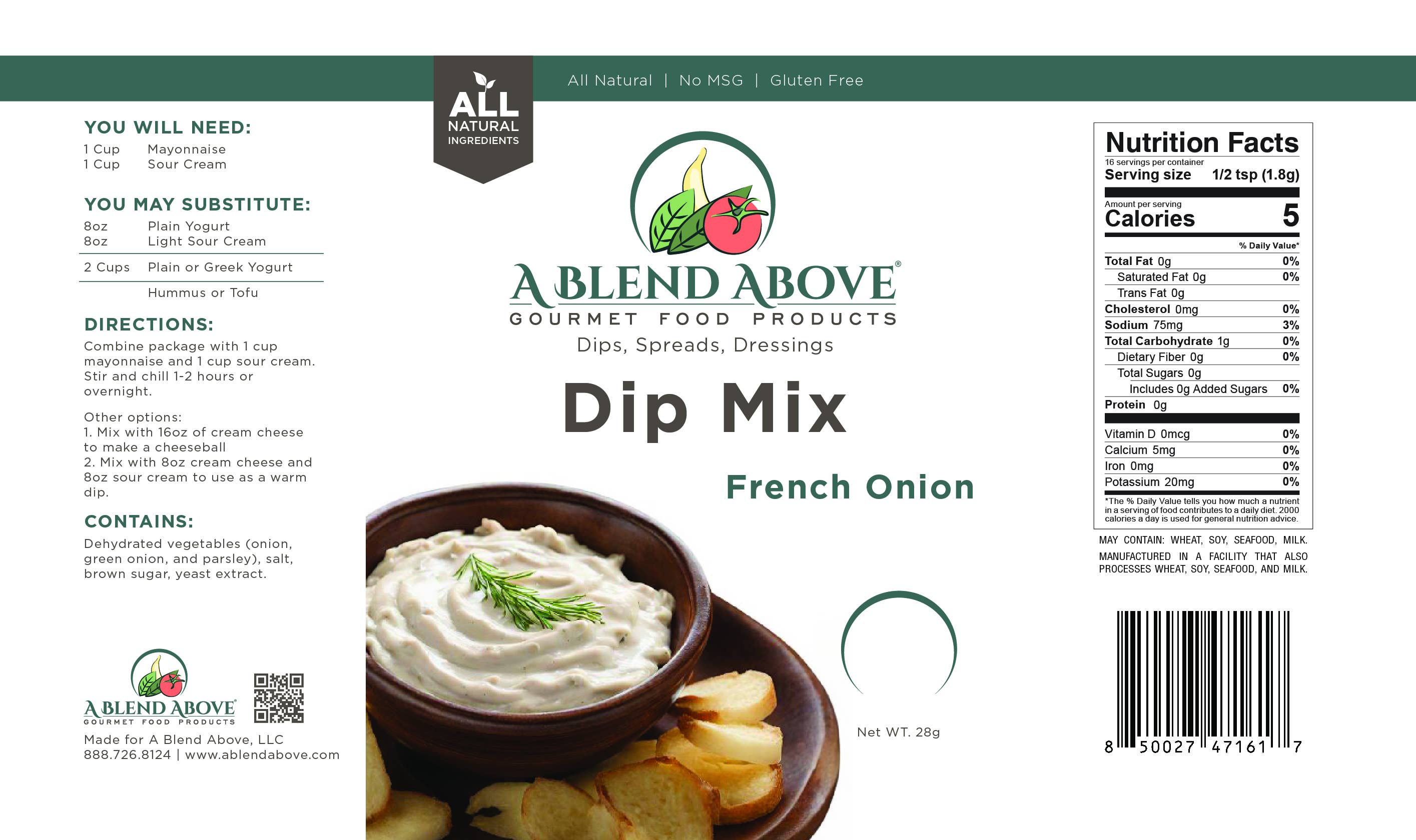 A Blend Above – Großhandel Dips – Französische Zwiebel Dip Mix1
