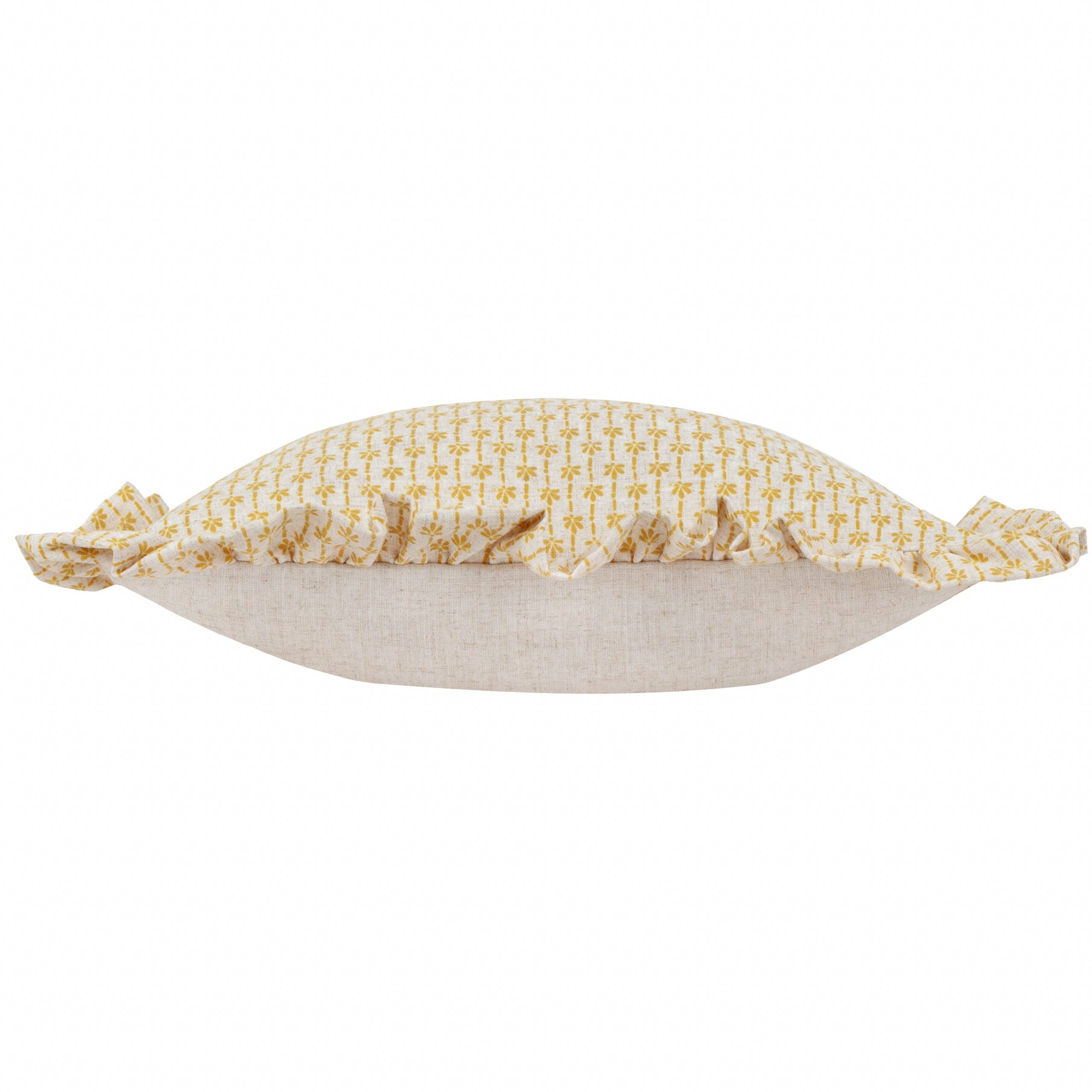 LEINEN/OCKER Panni Block Strukturierte Rüschenkissen LEINEN/OCKER für den Großhandel auf Faire3