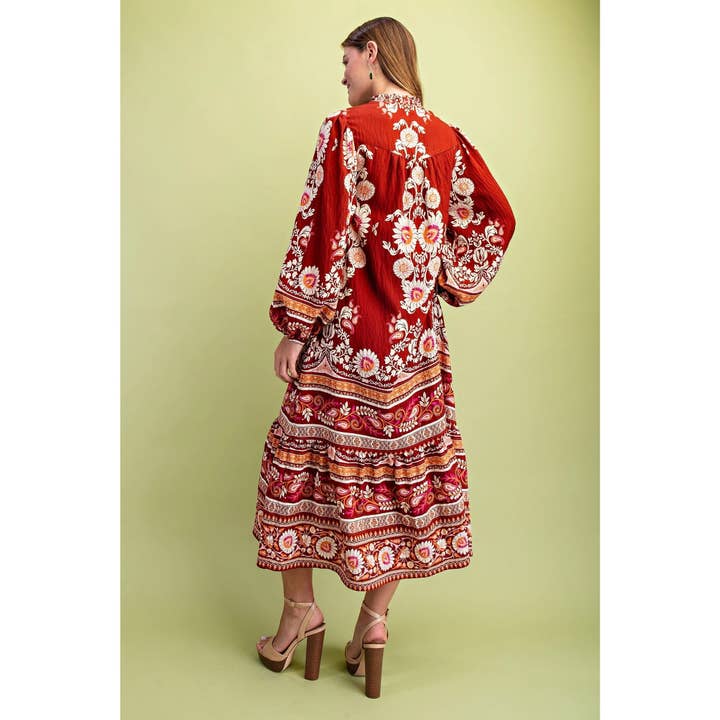 STYLE USA - Wholesale Dress - Women's - Floral Print Midi Dress16