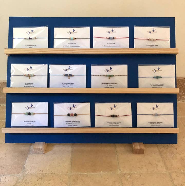 Hirondelle Bijoux - Wholesale Beaded Bracelet - adjustable gemstone bracelets sold in a set of 10