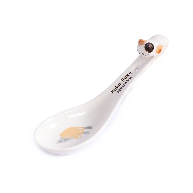 MinoCraft - Wholesale Table Spoon (Cutlery) - Porcelain Spoon with Cute Kitten Pattern4