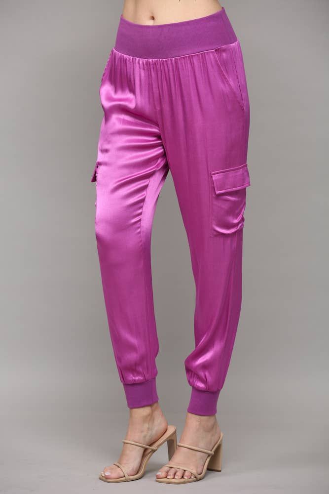 FATE - Wholesale Pants - Women's - SATIN CARGO JOGGER PANTS FP317611