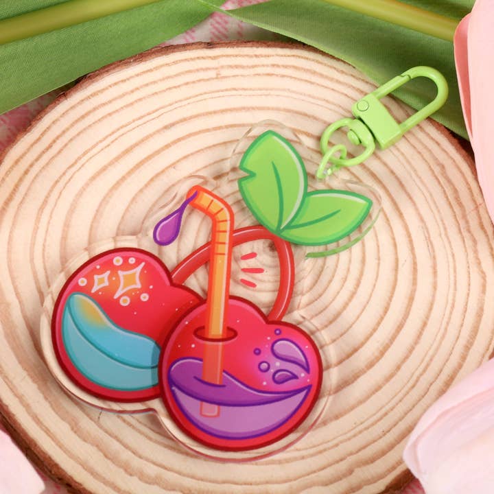 Porte-clés Kawaii Cherry pour la vente par Golden Heart Stationery