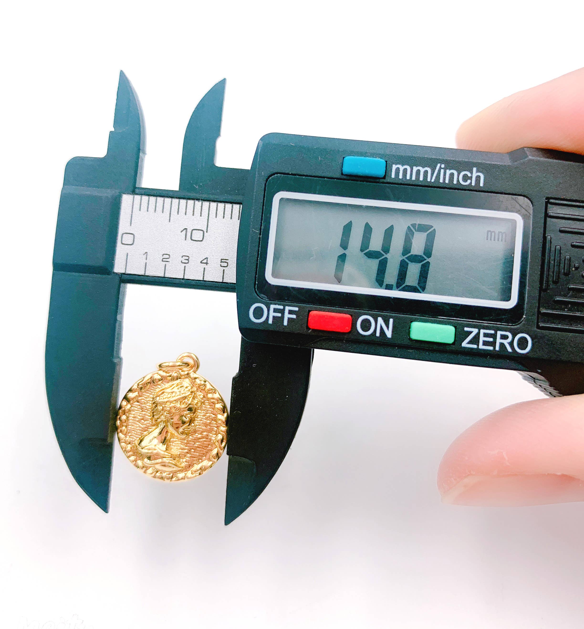 Beads Creation - Wholesale Individual Charm/Pendant - Gold Filled Dainty Coin Charm Pendant, CP11943