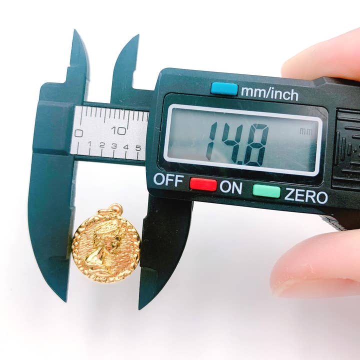 Beads Creation - Wholesale Individual Charm/Pendant - Gold Filled Dainty Coin Charm Pendant, CP11943