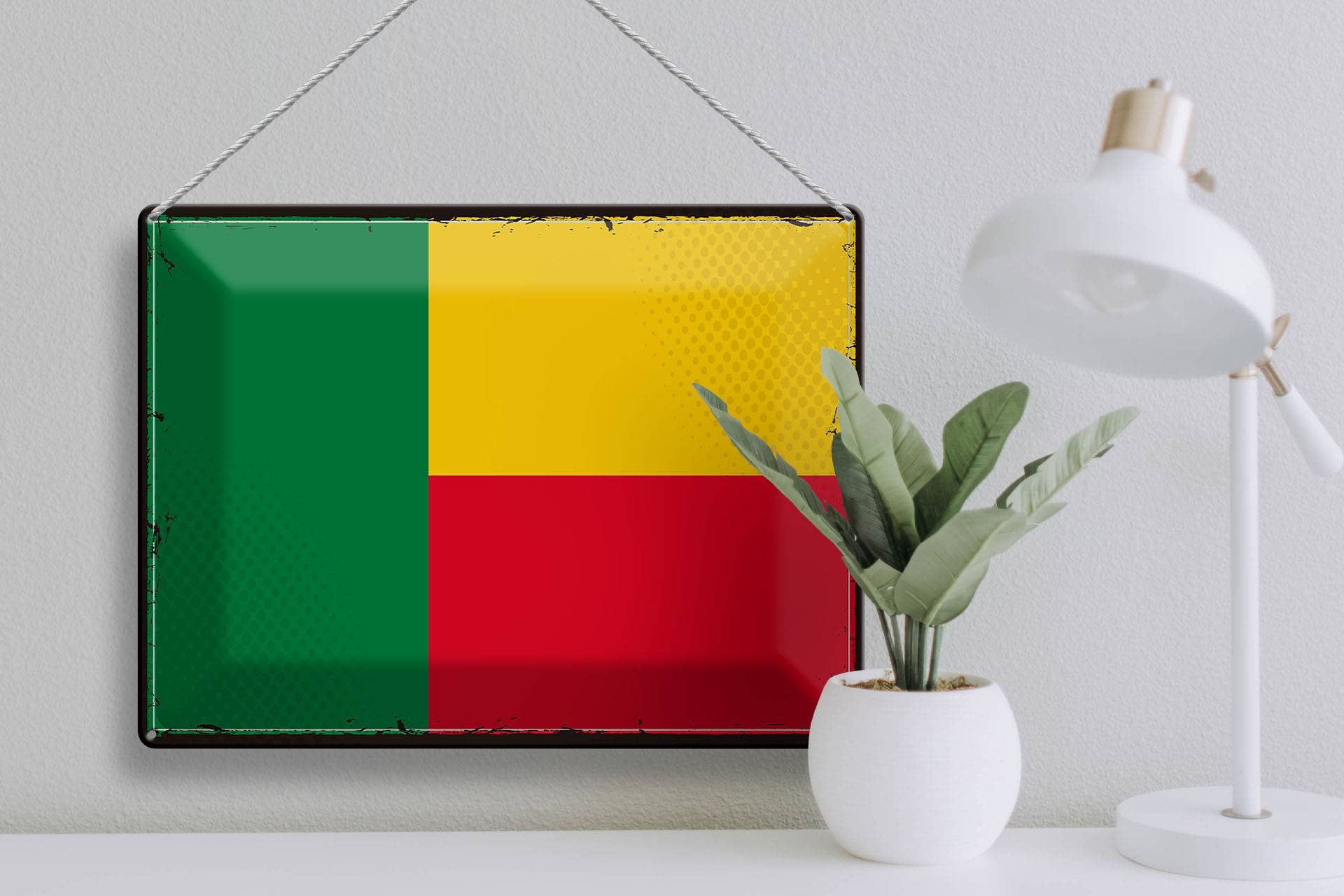 Femer - Wholesale Sign - Benin Flag of Benin 40 x 30 cm Retro Flag of Benin Tin Sign2