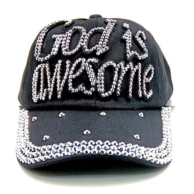 Diacly – wholesale Baseball cap – Women's – God is Awesome Rhinestone Cap1