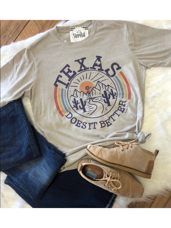 Branded Cotton - Wholesale Screen Printed T-Shirt - Women's - Texas Does it Better Tee