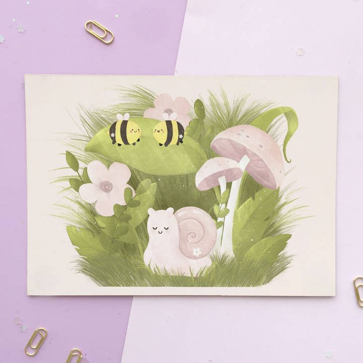 Stampa artistica di simpatici amici della natura - Poster decorativo per la casa per la vendita all'ingrosso da parte di Jino's Art