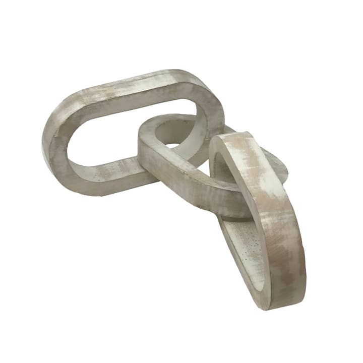 Wilco Home - Wholesale Decorative Tabletop Object - Carved Mango Wood Chain Link Table/Desk Decor3