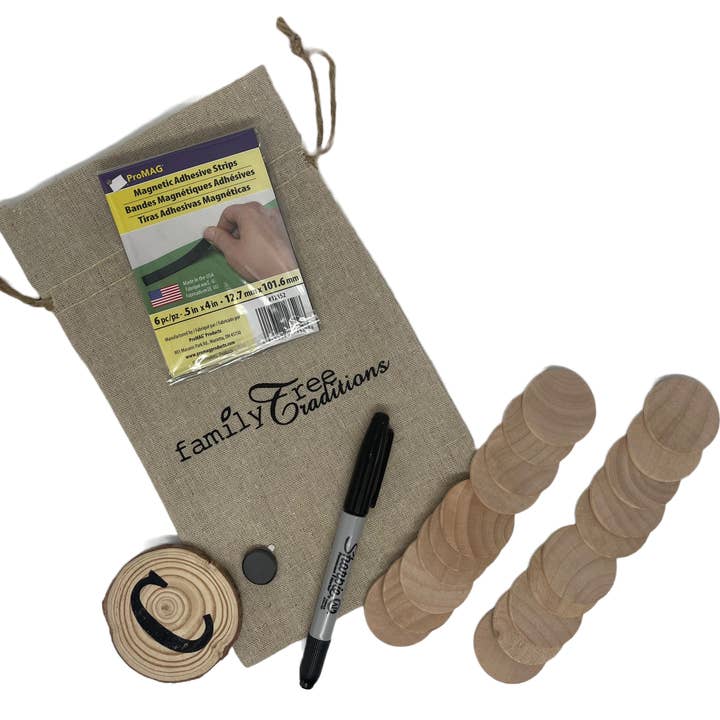 FamilyTree Traditions LLC - Wholesale DIY Craft Kit - Rustic Family Tree, Magnetic Craft Kit5
