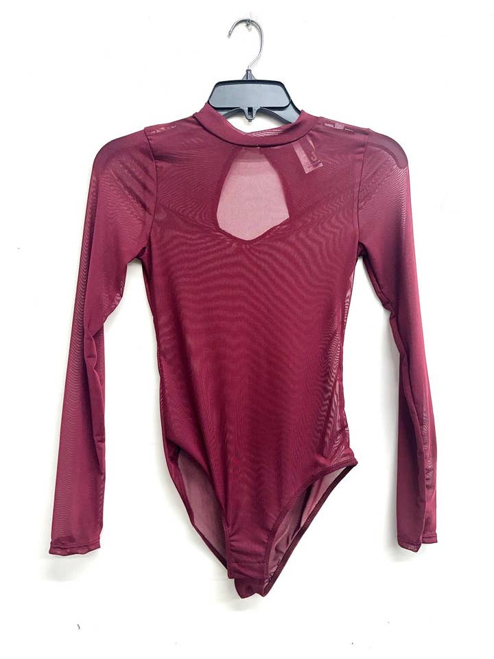 Uptown Apparel - Venta al por mayor Body - Mujer - Body de malla con cuello simulado J4558