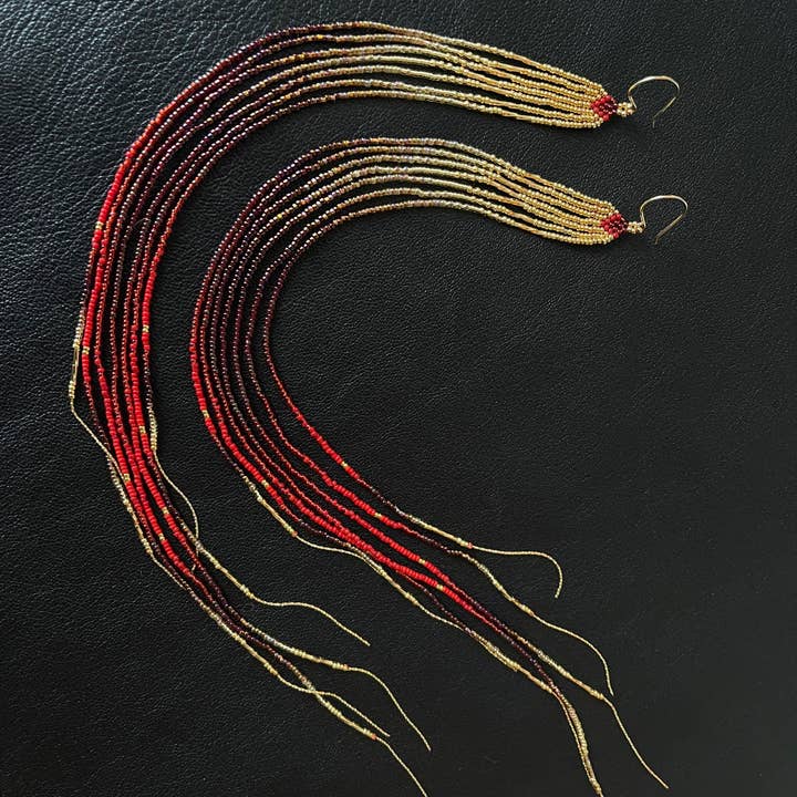 Maui Swan "Golden Bright Red" 24k & 14k Gold-Filled Glass for wholesale by Maui Swan Designs