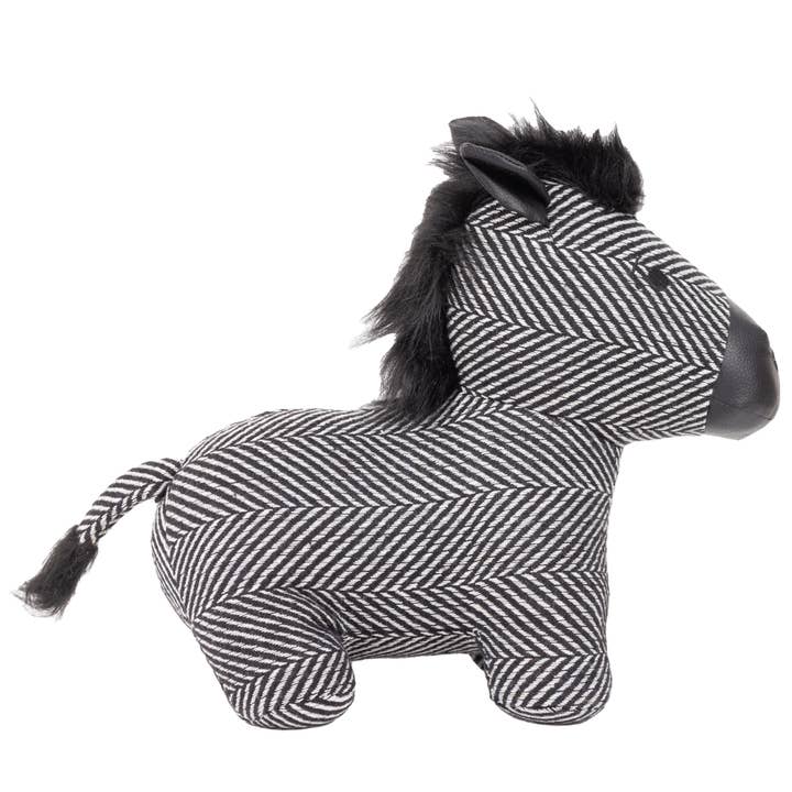 Zebra Jacquard Door Stop Black for wholesale on Faire