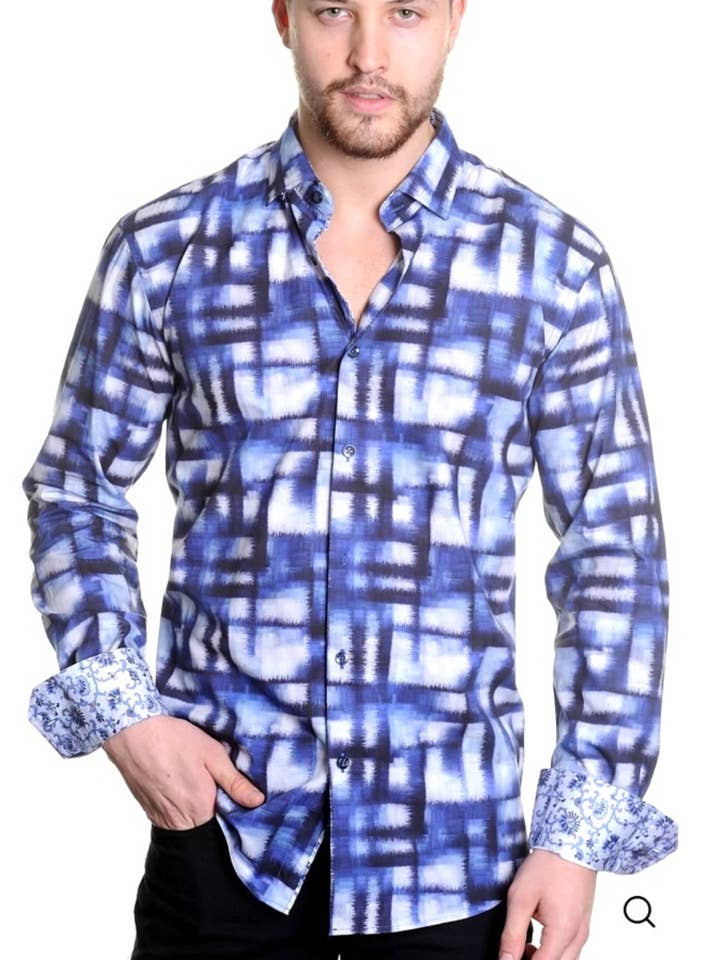 Chemise à manches longues pour homme Mizumi Premium Slim-Fit – Coupe moderne, coton italien, tenue décontractée chic et de bureau pour la vente par Fiona Secret Closet