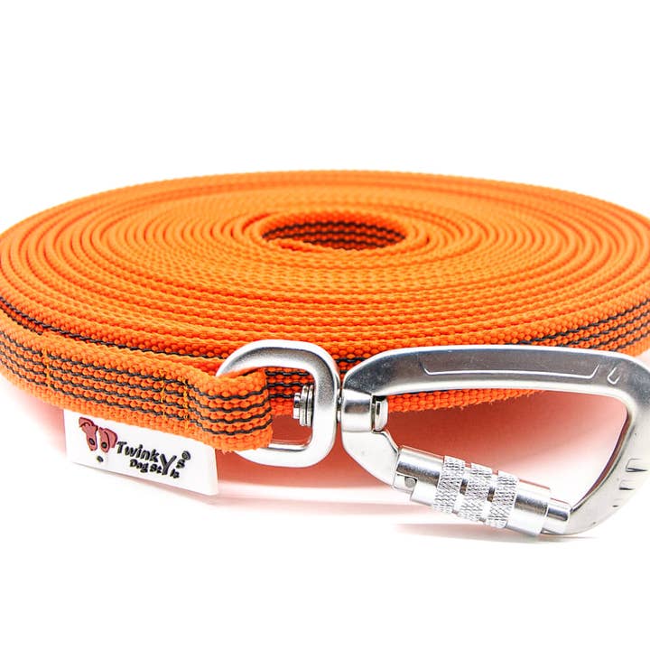 Twinkys Dog Style - Wholesale Pet Leash - Dog - Towline rubberized safety carab. 15mm orange/black8