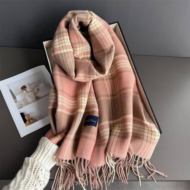 DOUBLJU - Wholesale Scarf - Women's - GENTLE RETRO TASSEL SAND WARM SCARF_CWASC030585