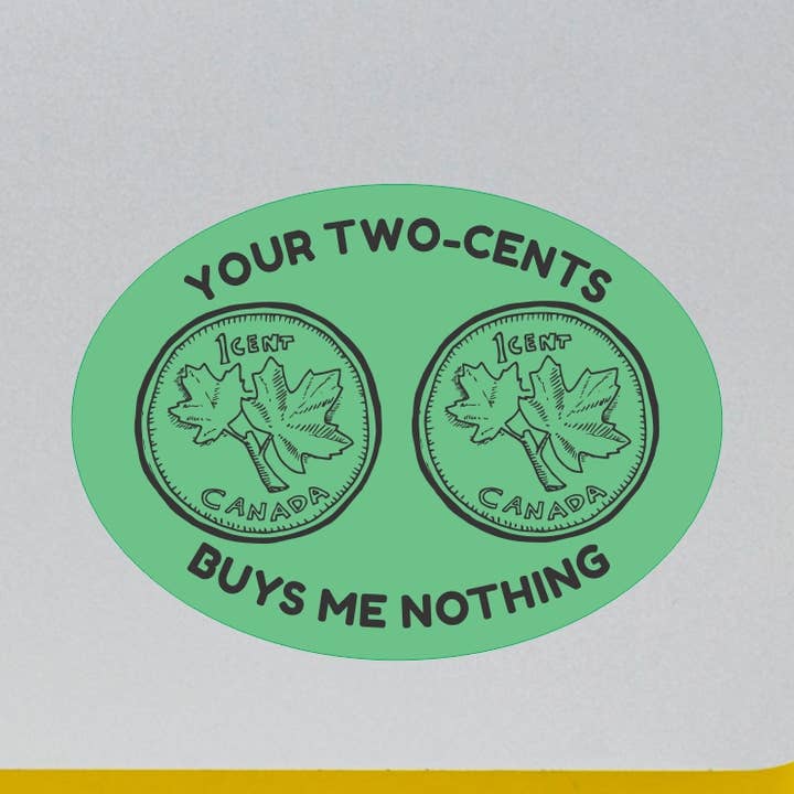 Two Cents Sticker for wholesale by Lunch Box Stickers