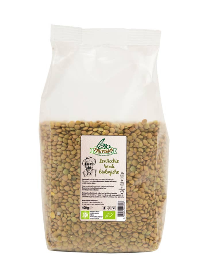Organic Dried Green Lentils for wholesale by Trevisan