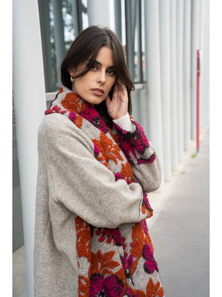 Happy look - Vendita all'ingrosso Cappotto - Donna - Cappotto in lana cotta con ricamo