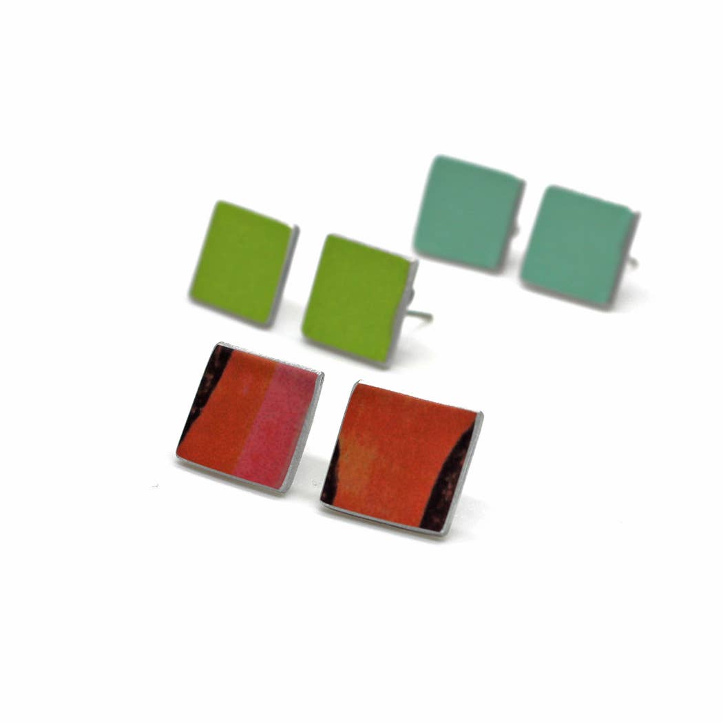 S&ERS Printed Aluminium Jewellery - Vendita all'ingrosso Orecchini a bottone - BORCHIE A LINGUETTA3