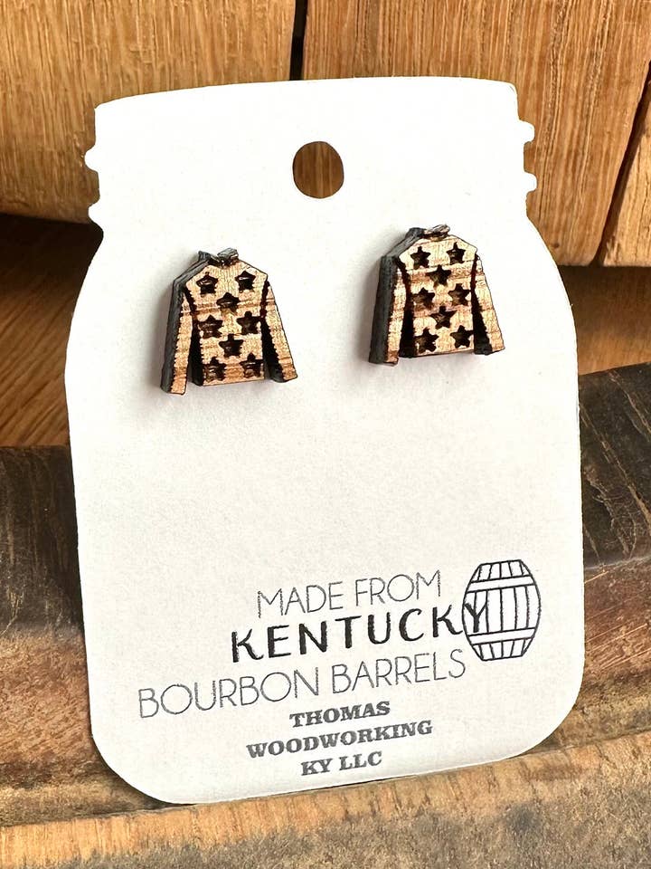 Kentucky Derby Jockey zijden oorbellen van Bourbon Barrels voor wholesale door TWWKY