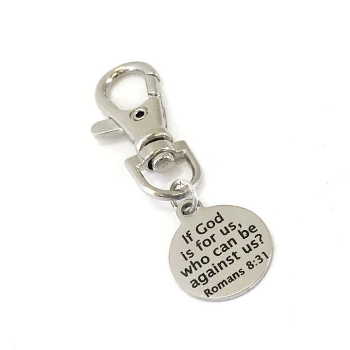 Tashanger, Als God Voor Ons Is Wie Kan Tegen Ons Zijn Hanger, Tashanger, Taslabel, Anti-pesten Bijbel Tashanger, Bijbelvers Schrift Hanger voor wholesale door JKCE Designs