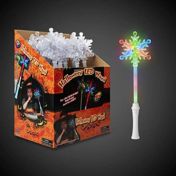 Windy City Novelties - Wholesale Toy Wand - Kids - LED Snowflake Wands – 12 Count Holiday Retail Display