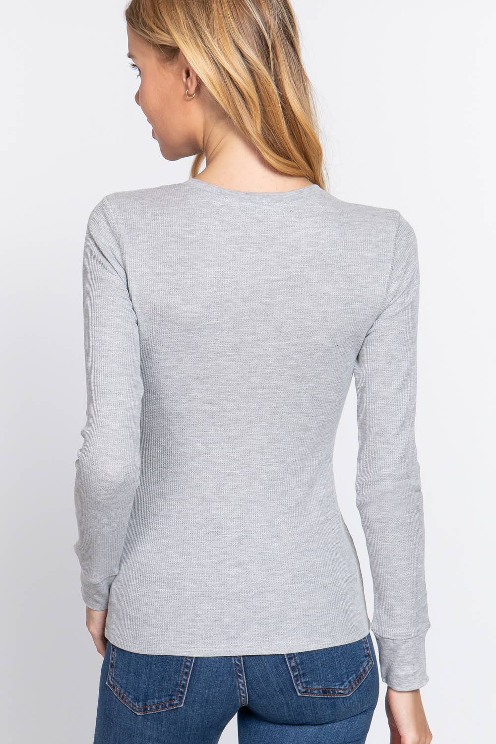 Active Basic | Active USA - Vente Haut en maille – femme - Top thermique à manches longues style henley en maille37