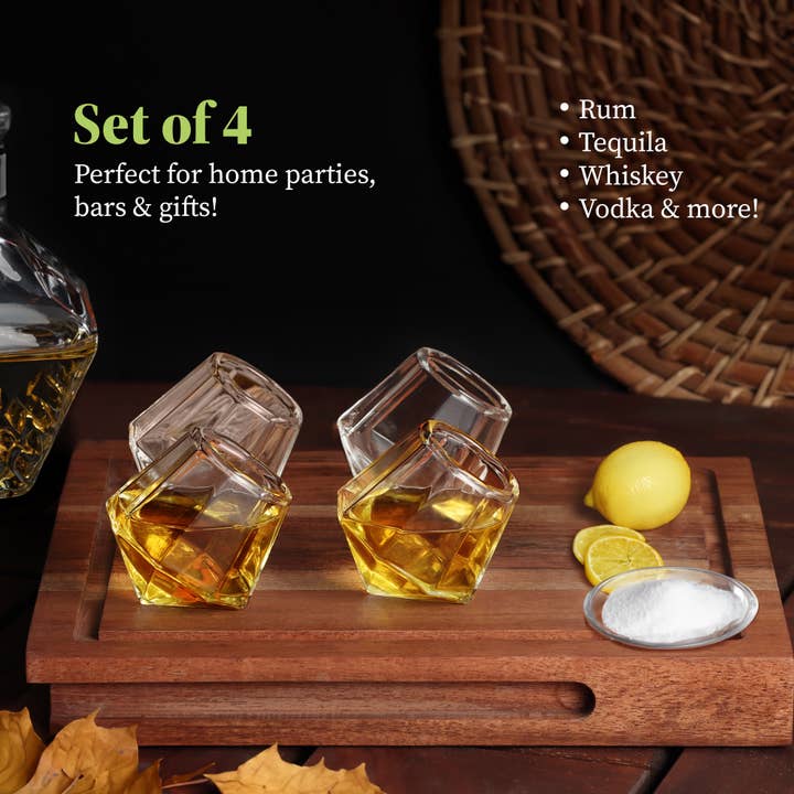 Garden Guru Lawn & Garden Tools - Wholesale Shot glass - QUAFFER Shot Glasses Clear Diamond Shaped Glass Set of 43