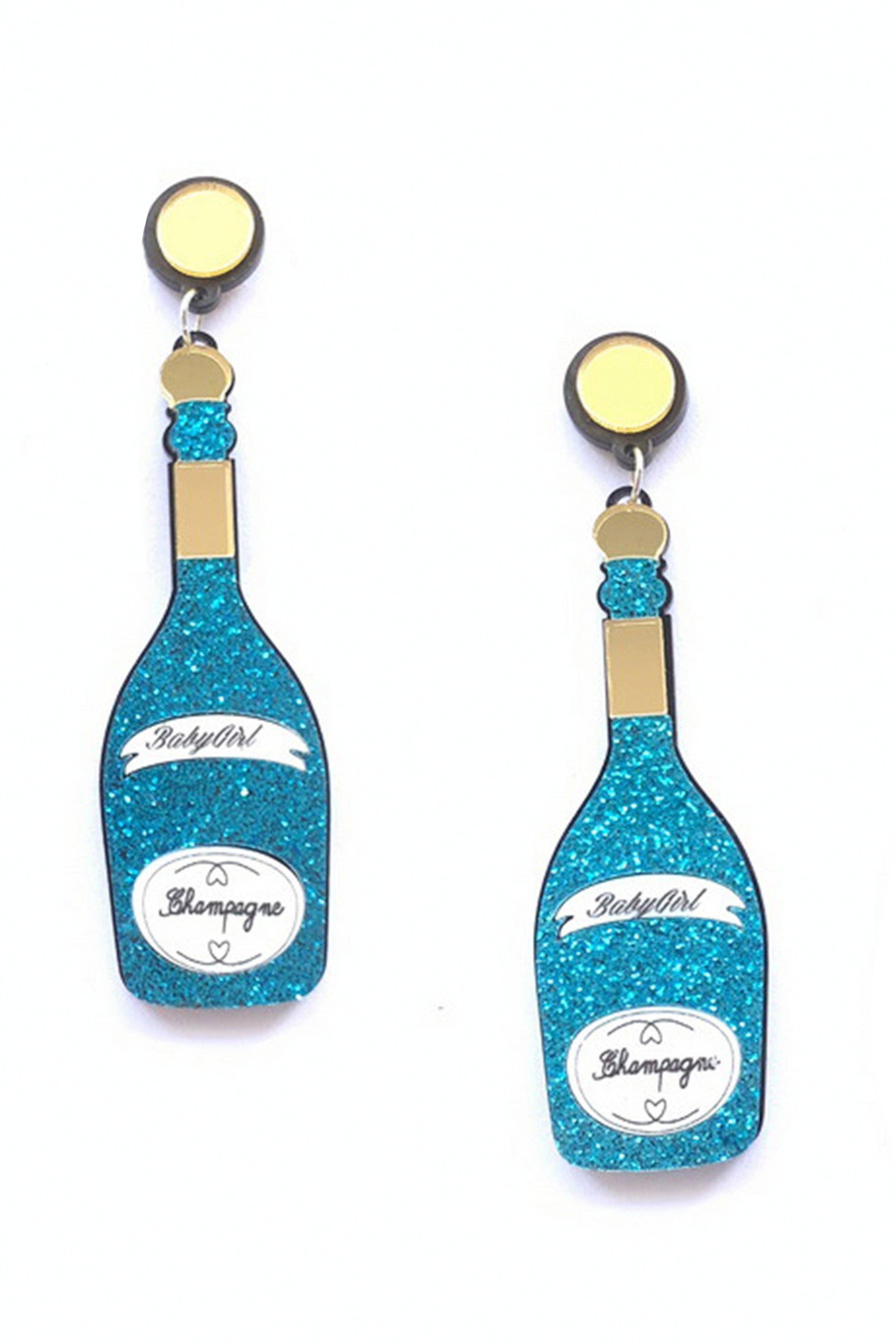 Ole – wholesale Hängande örhängen – Champagneflaska akrylörrhängen E54450