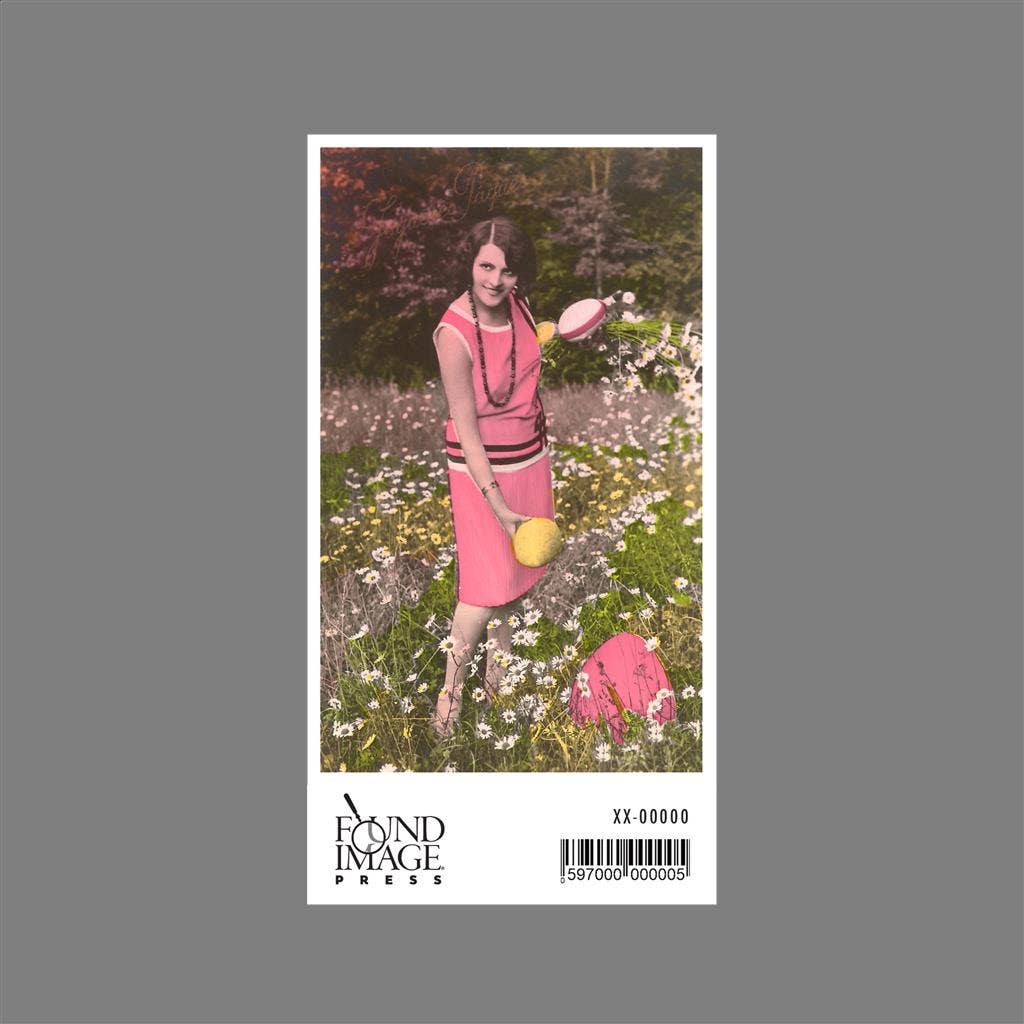 Found Image Press - Wholesale Sticker - Sticker EA-37 Woman in Pink with Large Eggs1