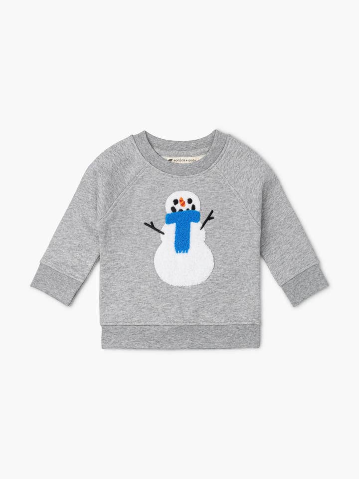 Embroidered Crewneck Sweatshirt_Cheery Snowmen for wholesale by Monica + Andy