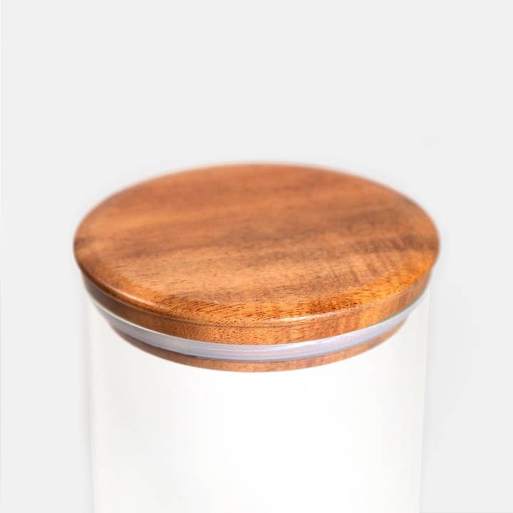 Modern Airtight Glass Canisters with Wood lids | Glear Jar with wooden top | Clear Canister Set for wholesale by MMEP.