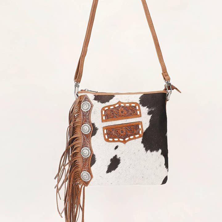 Loyal West Ranch Queen Cowhide Tassle-Bag for wholesale by Myra Bag