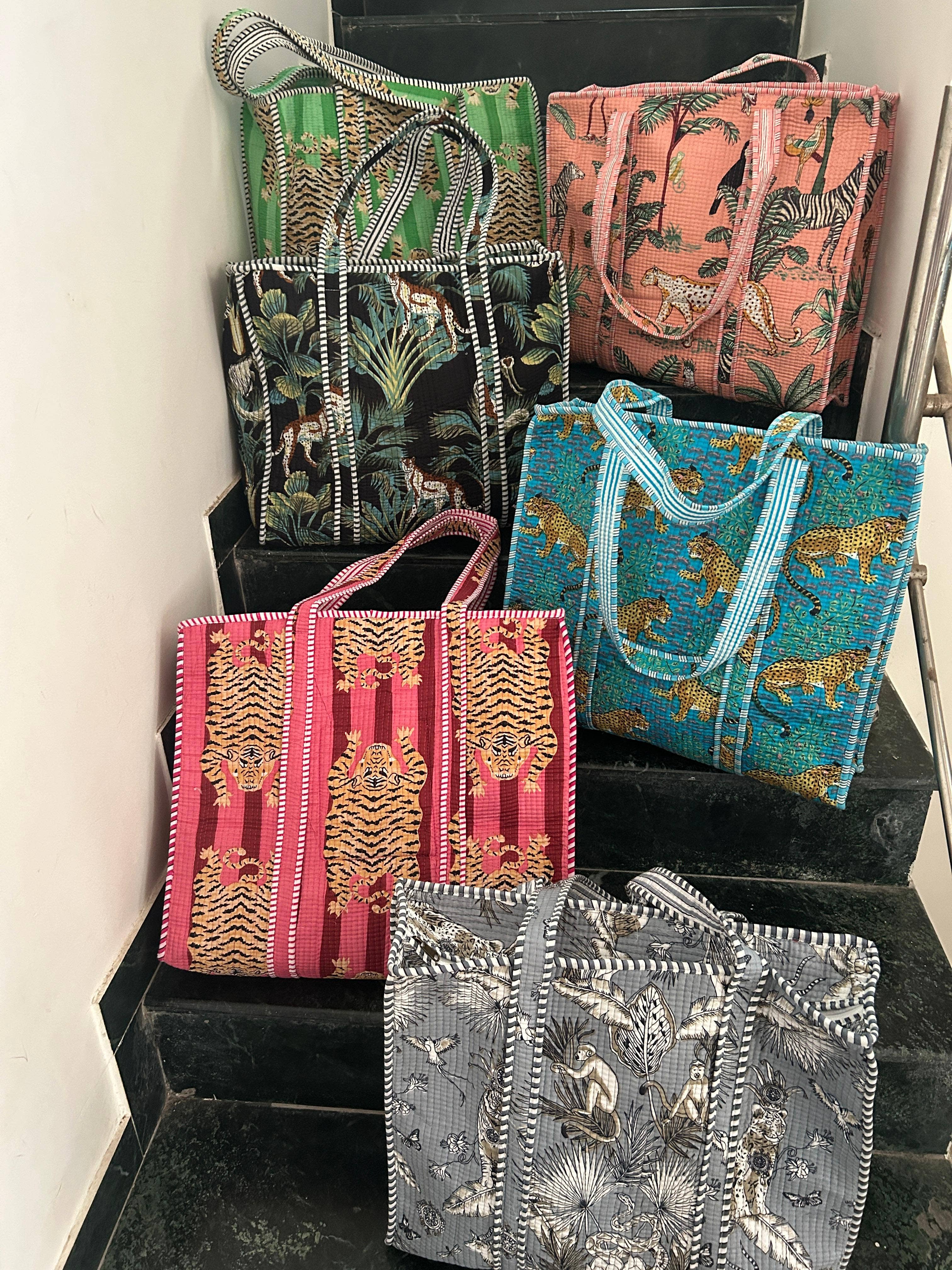 Meghcraft - Wholesale Tote Bag - Women's - Cotton Quilted Block Printed Tote Bag—Travel Bag | Beach Bag2