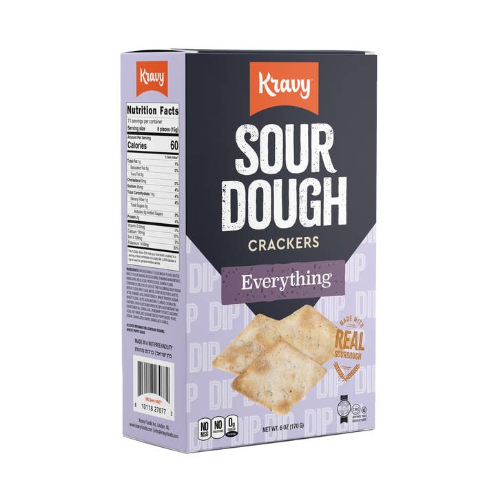 Sour Dough Crackers everything 6oz. X 3 Units or 12 Units per Case. for wholesale by Kravy Foods