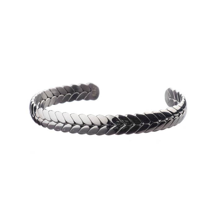 Auteuil metal bracelet - steel for wholesale by Bastille Baobab