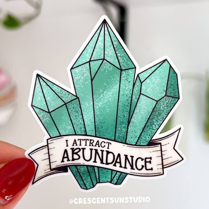Pegatina de Aventurina, Pegatina de Cristal de Bruja, Abundancia para venta al por mayor de Crescent Sun Studio
