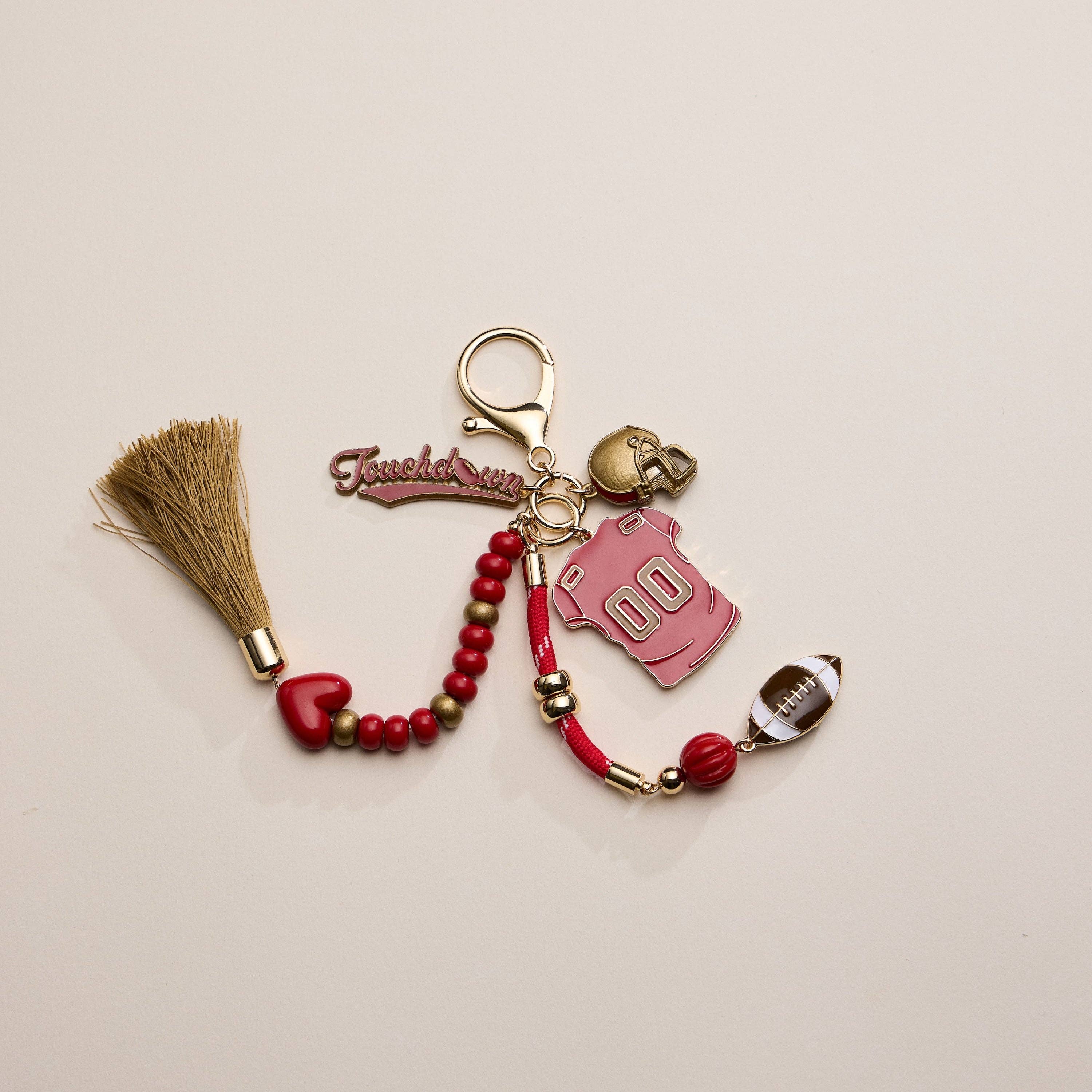 Lilla Haven - Wholesale Keychain - Women's - Gameday Football Keychain – Football Jersey, Helmet, Touchdown Charm & Tassel Bag Accessory9