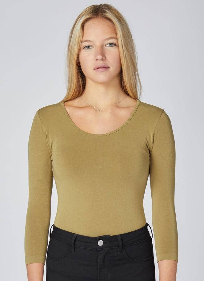 C'est Moi Clothing Co - Wholesale Knit Top - Women's - Bamboo 3/4 Sleeve Top- CEBT12065