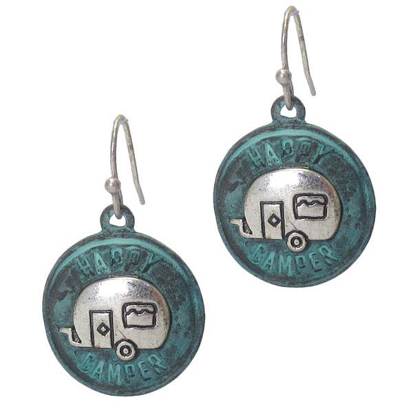 Boucles d'oreilles ternies Happy Camper pour la vente par Kate Tuesday Jewelry