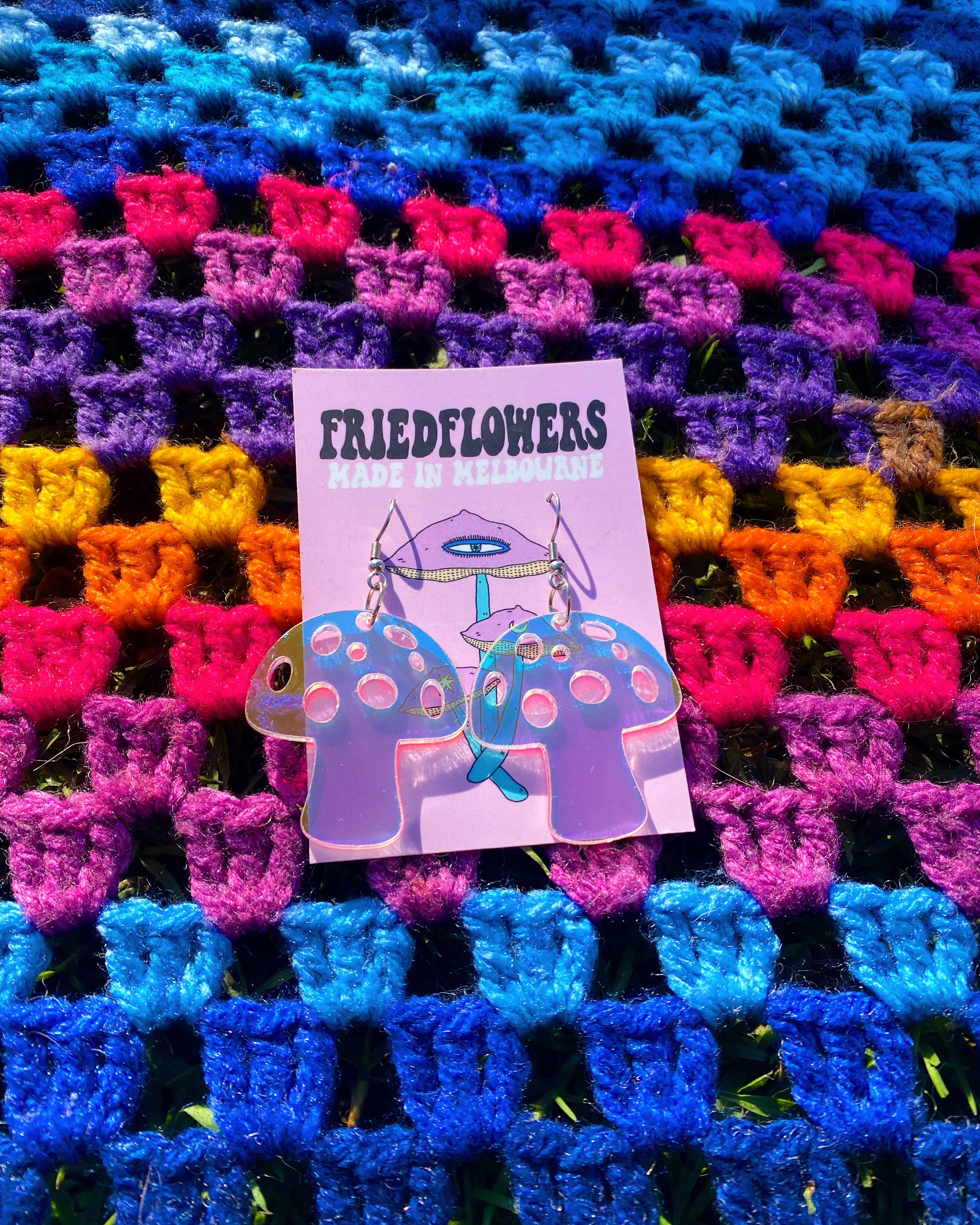 friedflowers - Wholesale Stud/post earrings - Tiny Mushroom Earrings1