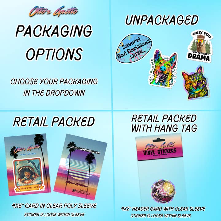 Otto's Grotto - Wholesale Sticker - El Camino Mullet Party Sticker - Raccoon Retro Sticker2