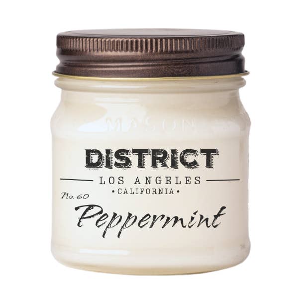 Pepparmynta | 8oz Mason Jar Ljus för wholesale av District Los Angeles
